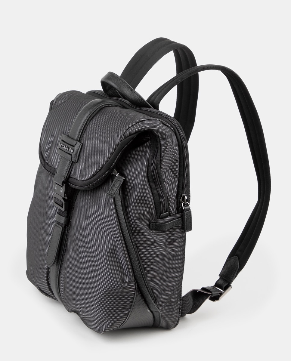Mochila de mujer pequeña para ordenador portátil - Scharlau - Gris oscuro Gris oscuro-4