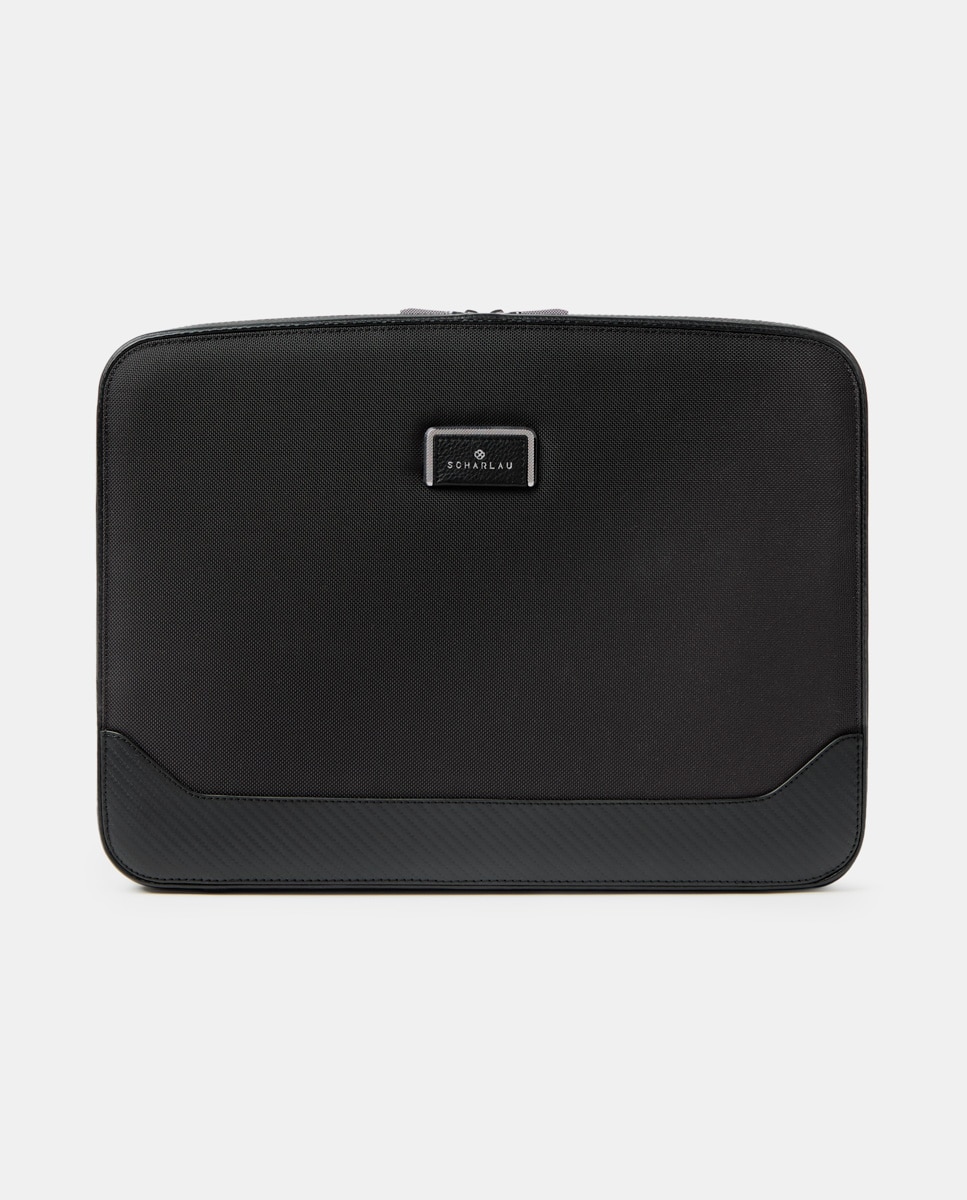 Imagen 0 de Portadocumentos de hombre para portátil de nylon balístico y piel Negro