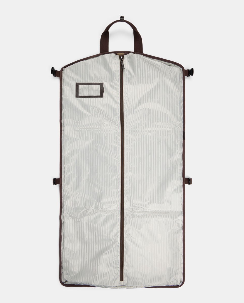 Porta trajes ligero unisex con detalles en piel - Scharlau - Beige Beige-3