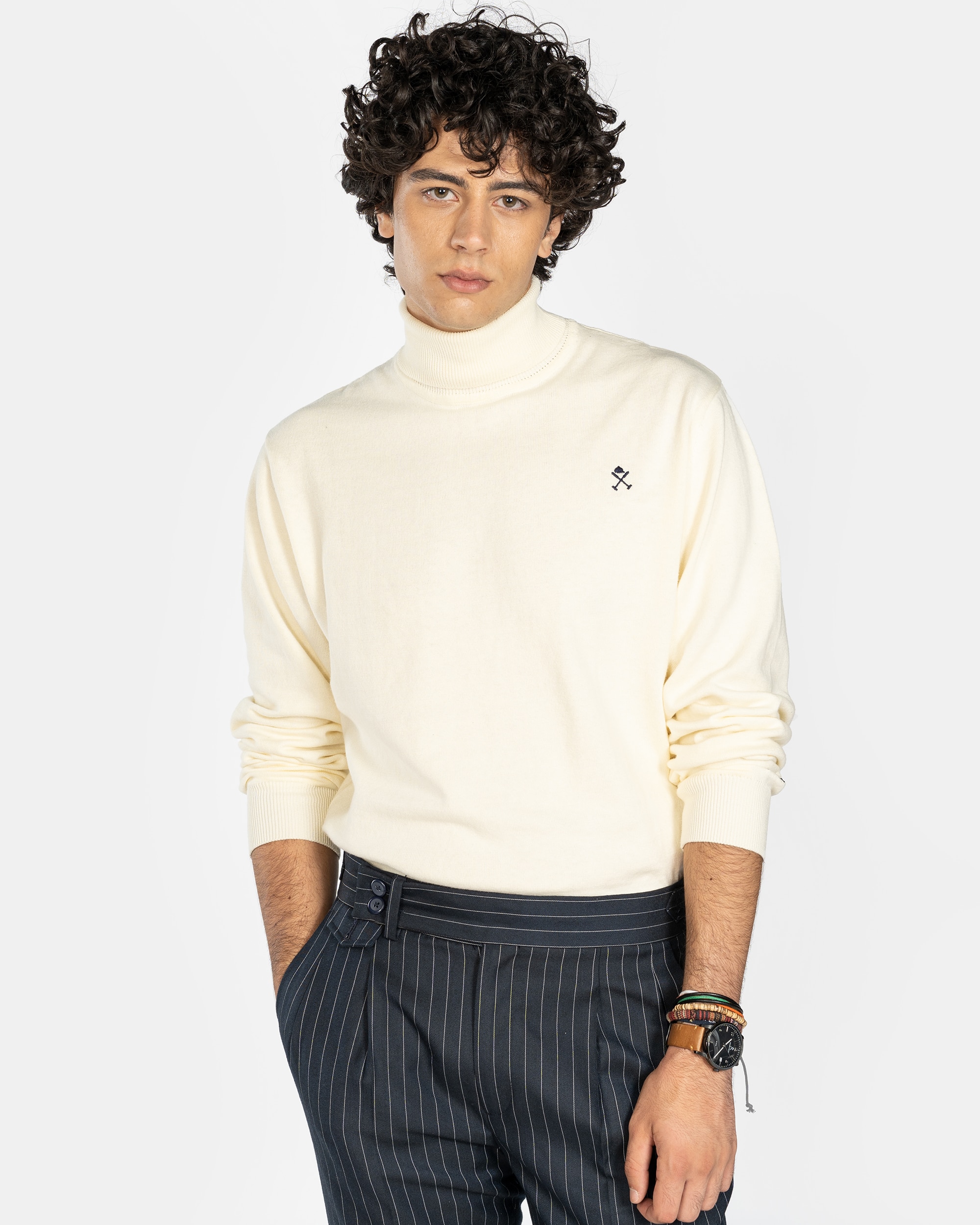 Harper & Neyer - Jersey de hombre liso y con cuello vuelto.