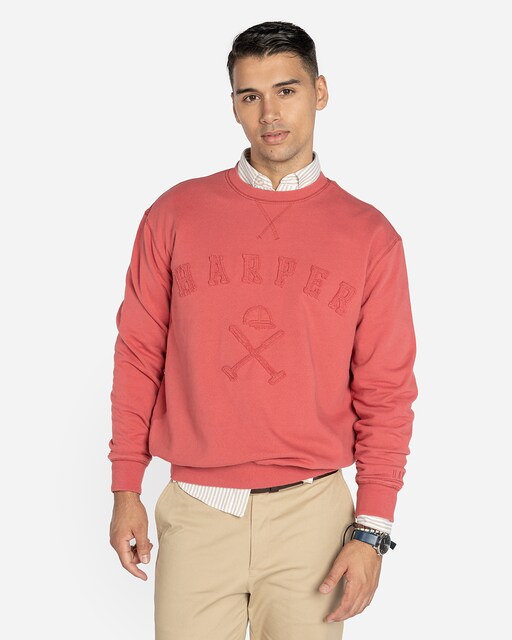Imagen 0 de Sudadera de hombre con dibujo frontal con cuello redondo