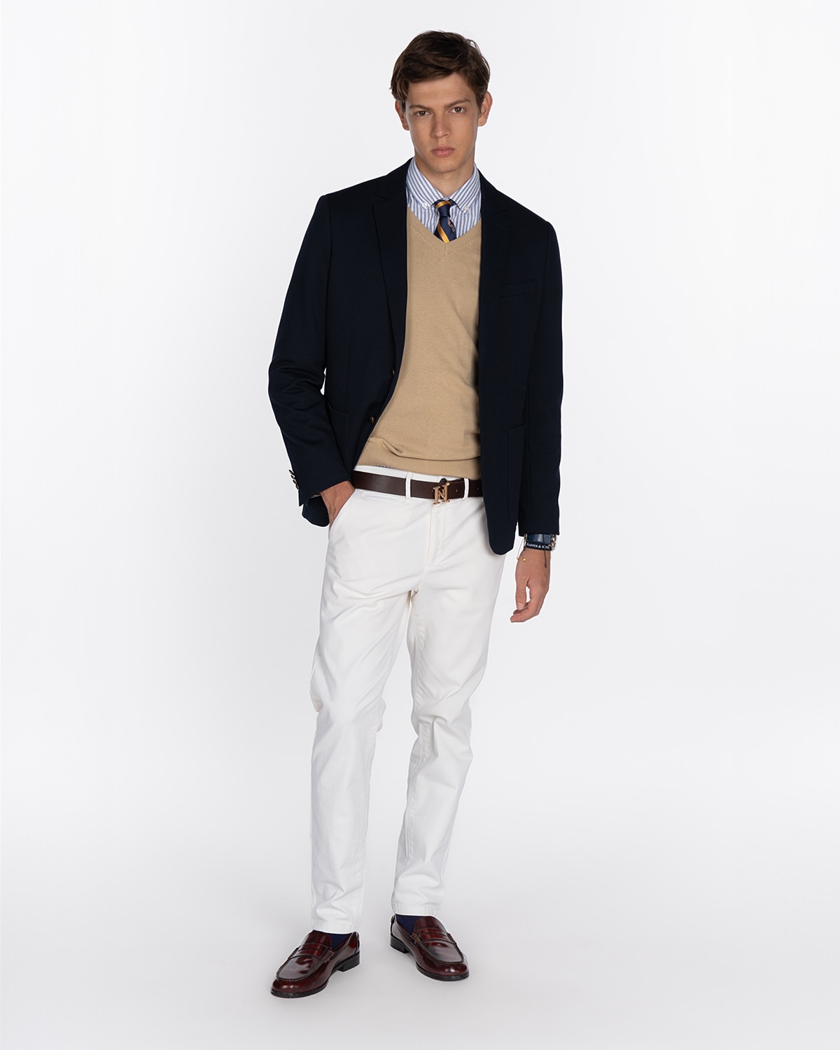 Americana de hombre lisa en azul marino - Harper & Neyer - Azul Azul-3