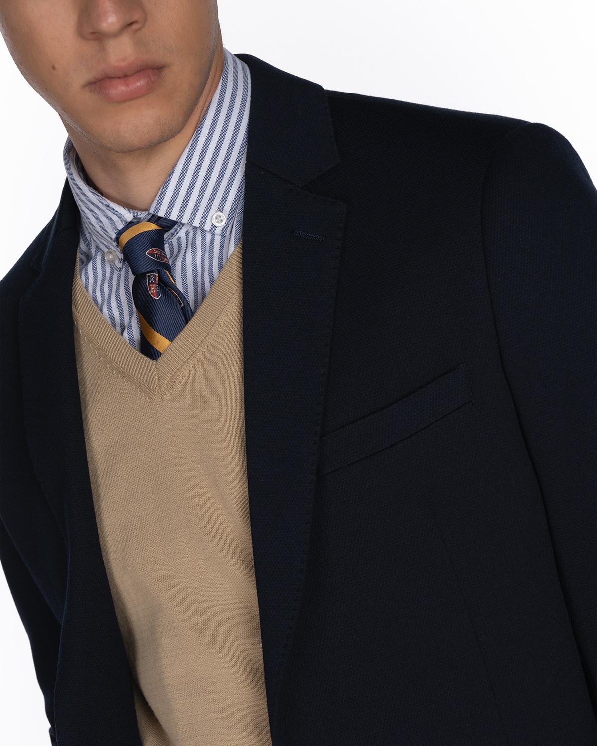 Americana de hombre lisa en azul marino - Harper & Neyer - Azul Azul-4