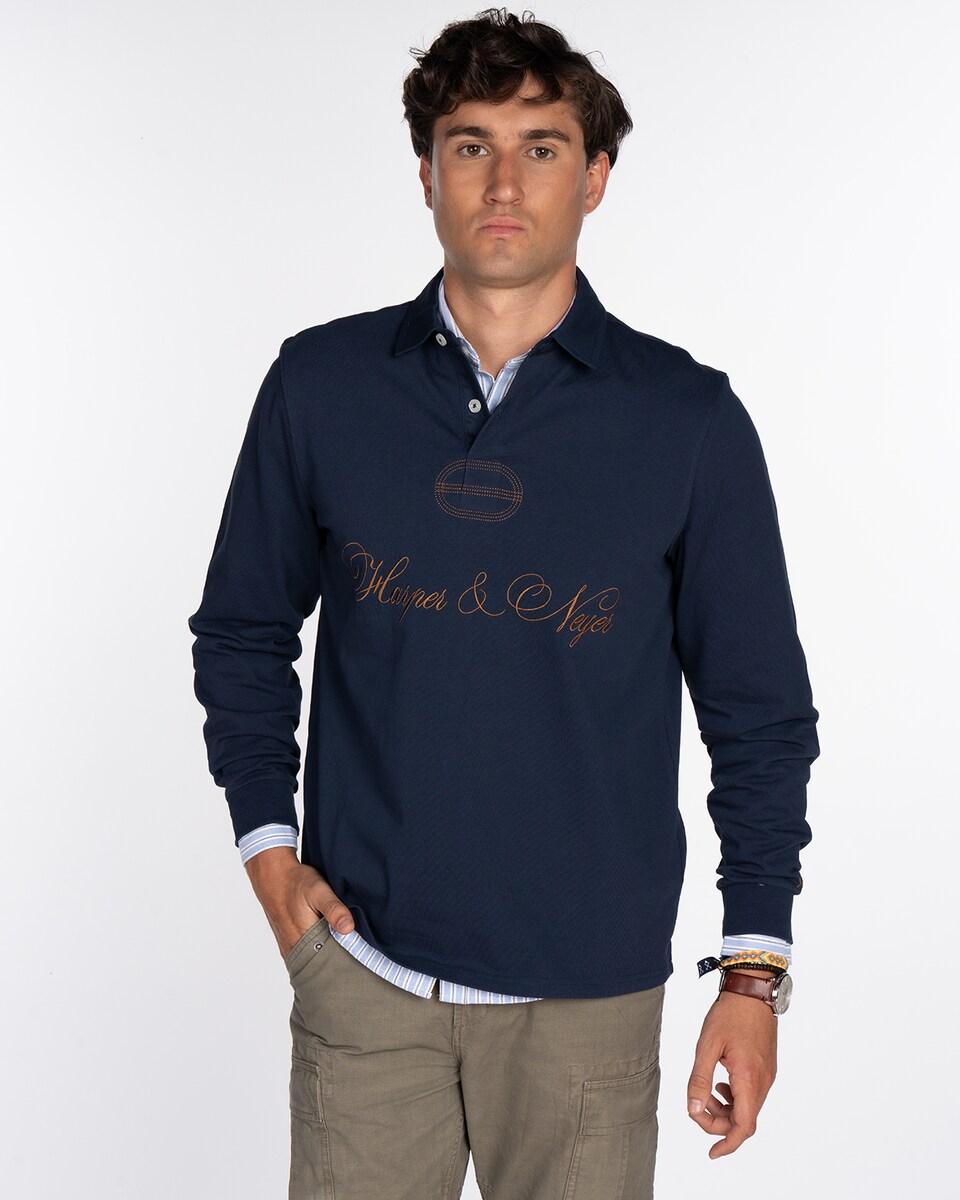 Polo de hombre de manga larga y de algodón · Harper Neyer · El