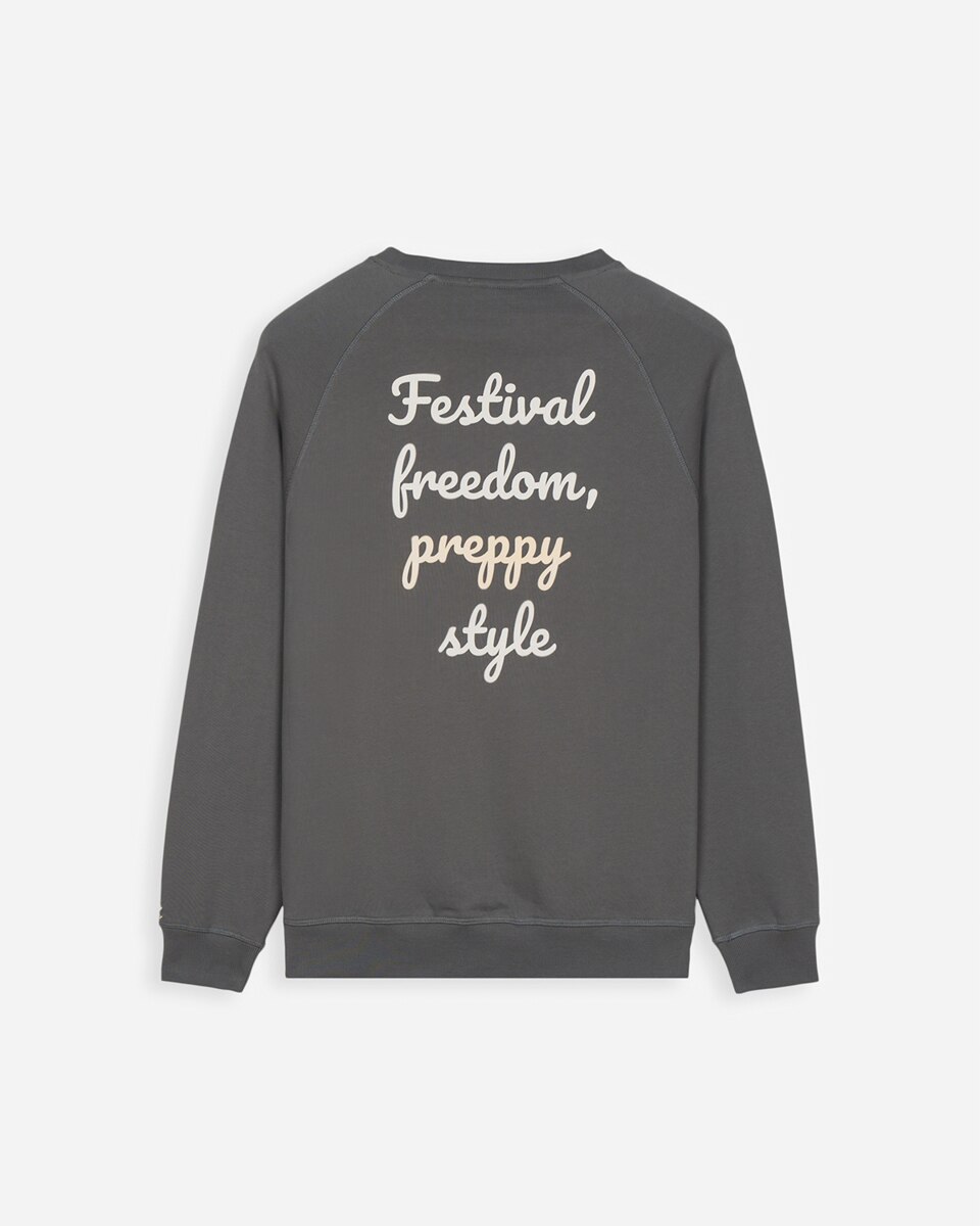 Sudadera de hombre con cuello redondo con estampado grande - Harper & Neyer - Gris Gris-6