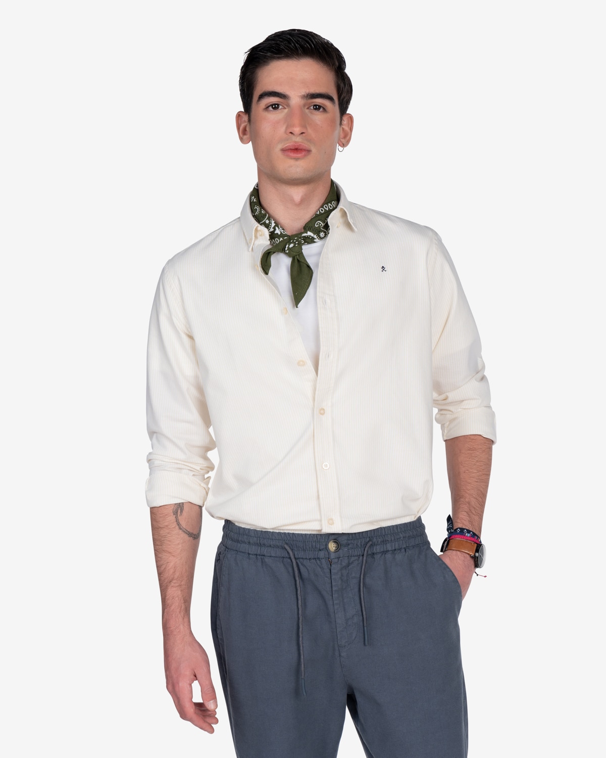 Camisa de hombre slim de rayas - Harper & Neyer - Amarillo Amarillo-1