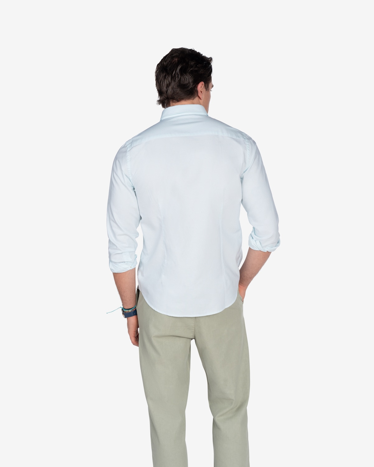Camisa de hombre slim de rayas - Harper & Neyer - Turquesa Turquesa-2