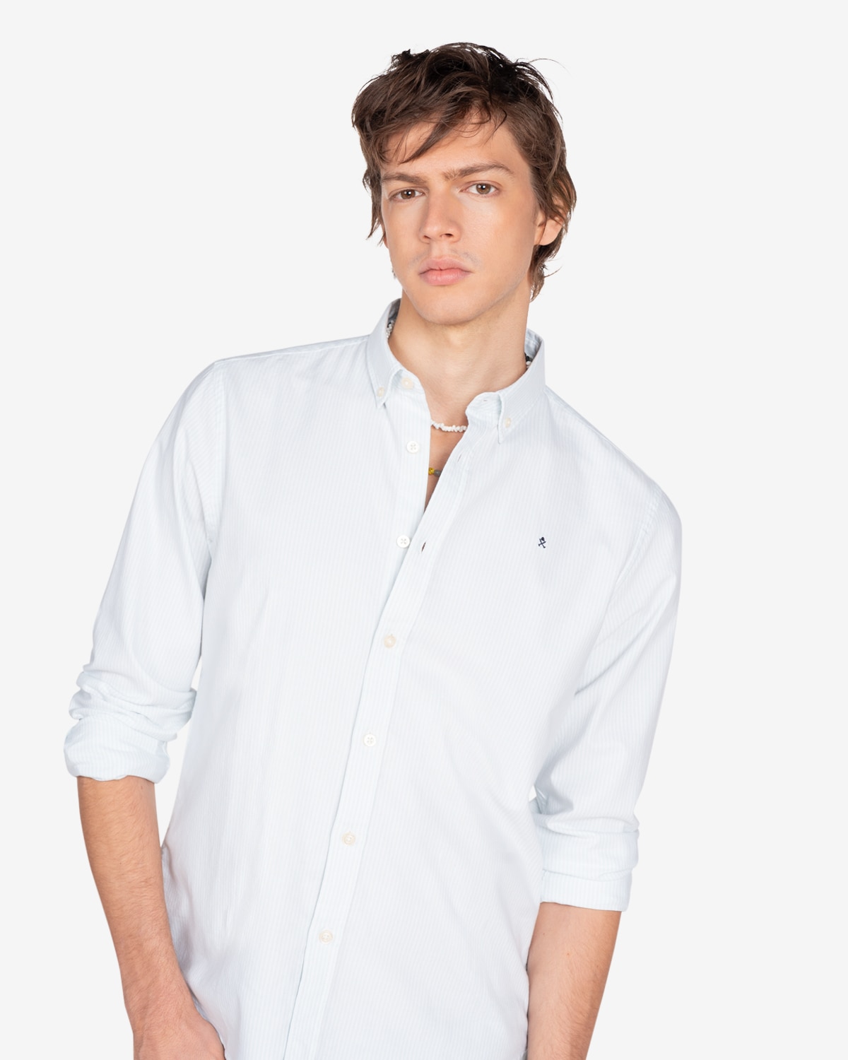 Camisa de hombre slim de rayas - Harper & Neyer - Azul claro Azul claro-3