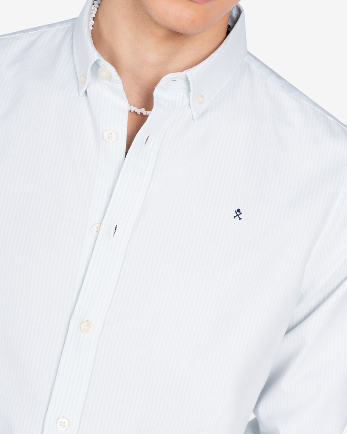 Camisa de hombre slim de rayas - Harper & Neyer - Azul claro Azul claro-4