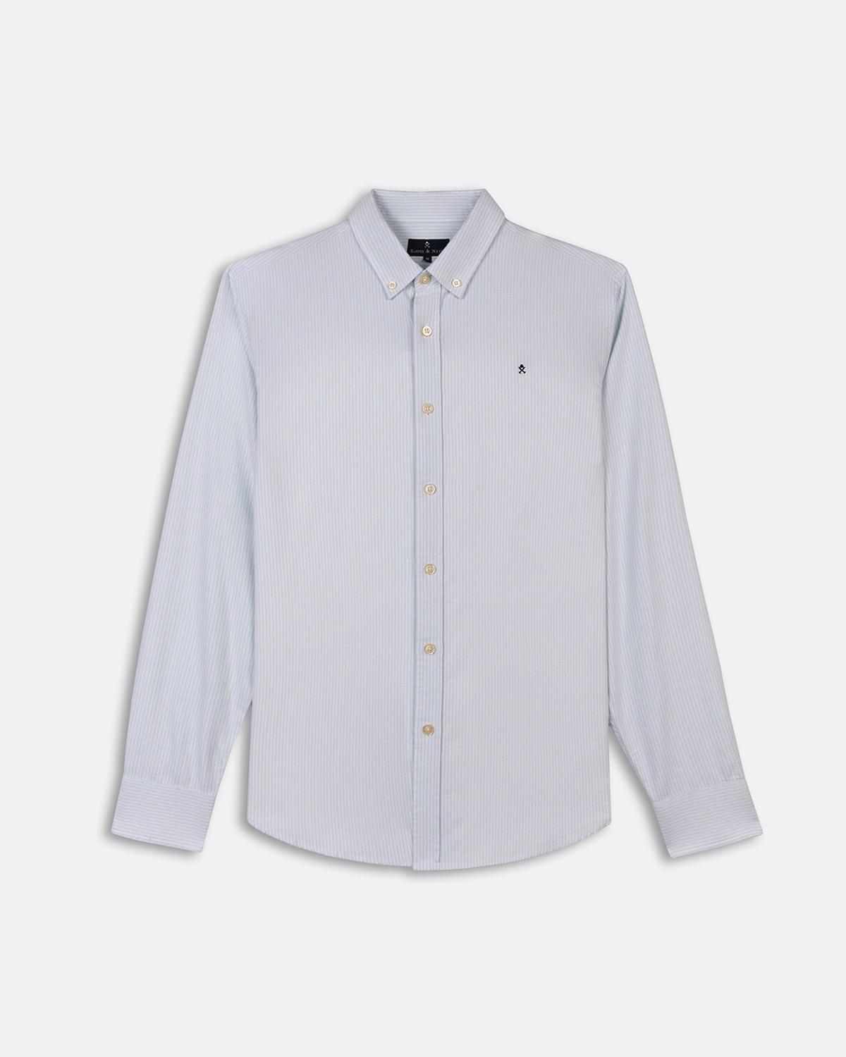 Camisa de hombre slim de rayas - Harper & Neyer - Azul claro Azul claro-6