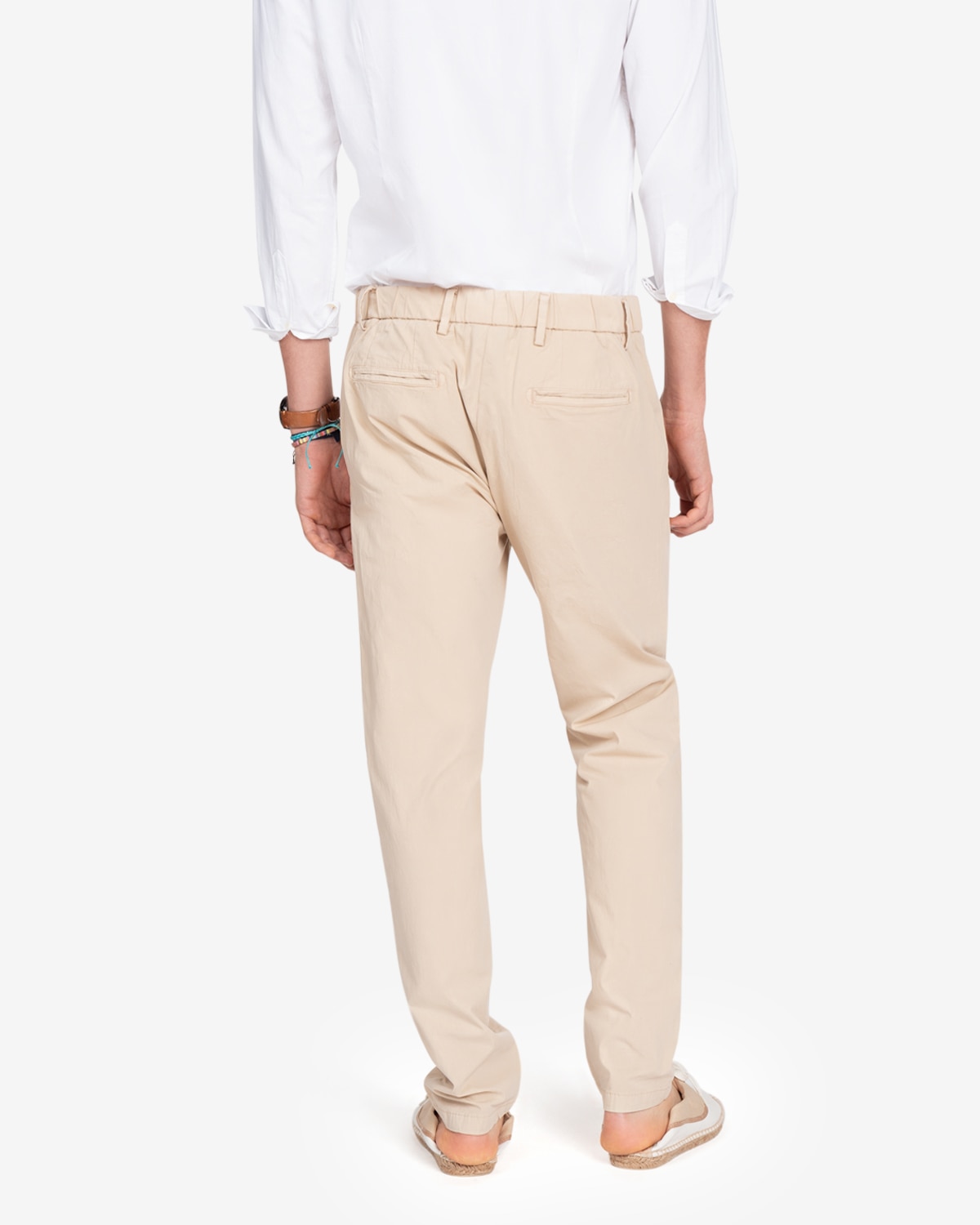 Pantalón de hombre regular liso - Harper & Neyer - Beige / Blanco Beige / Blanco-3