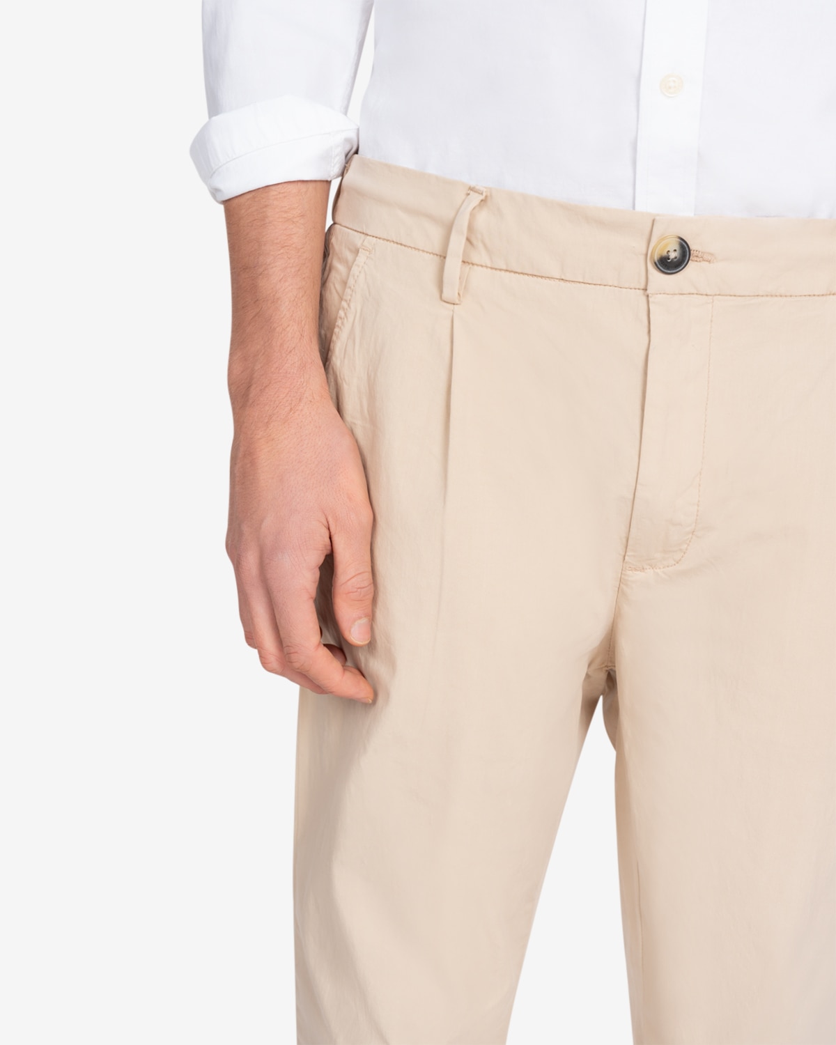 Pantalón de hombre regular liso - Harper & Neyer - Beige / Blanco Beige / Blanco-4