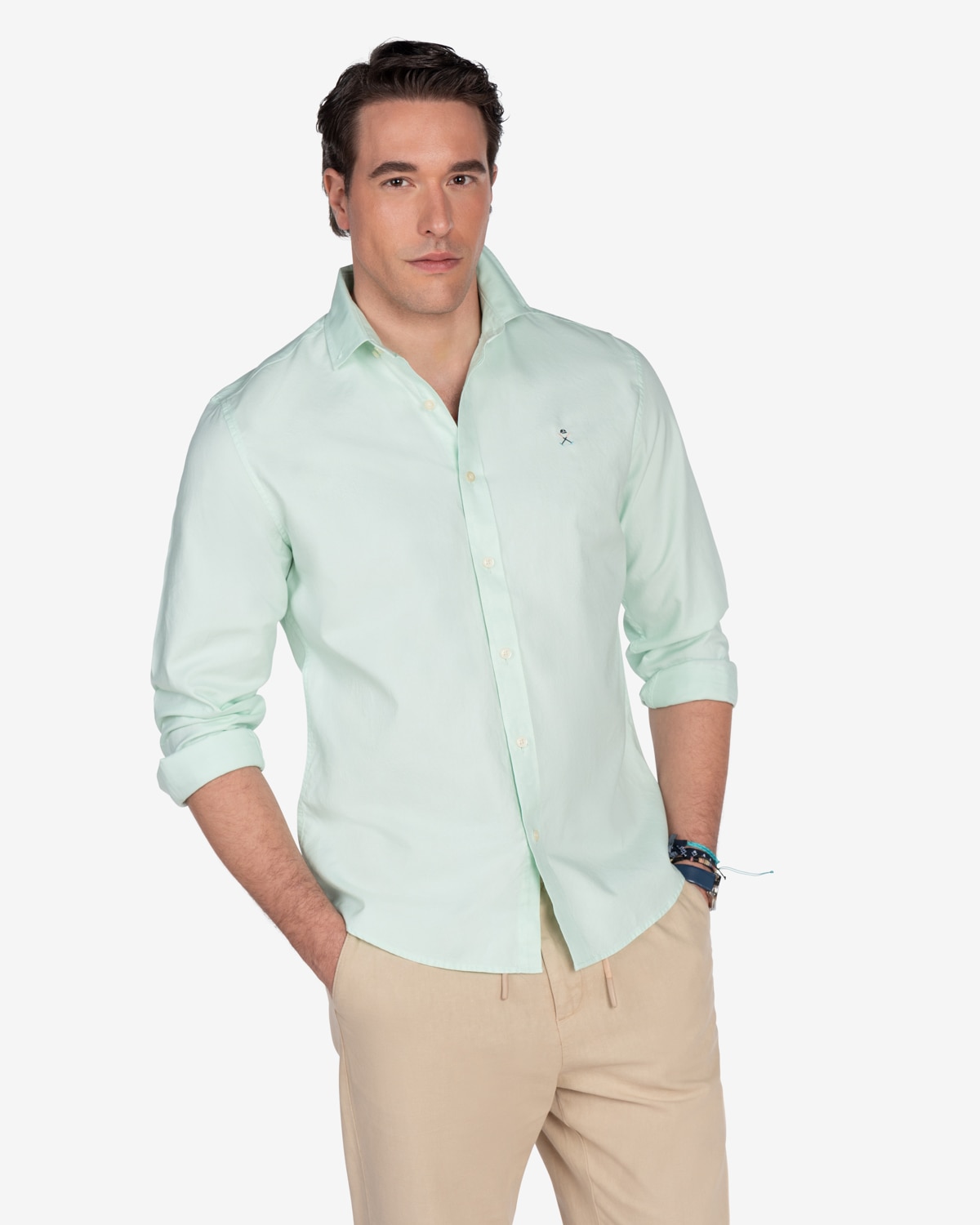 Harper & Neyer - Camisa de hombre lisa slim.