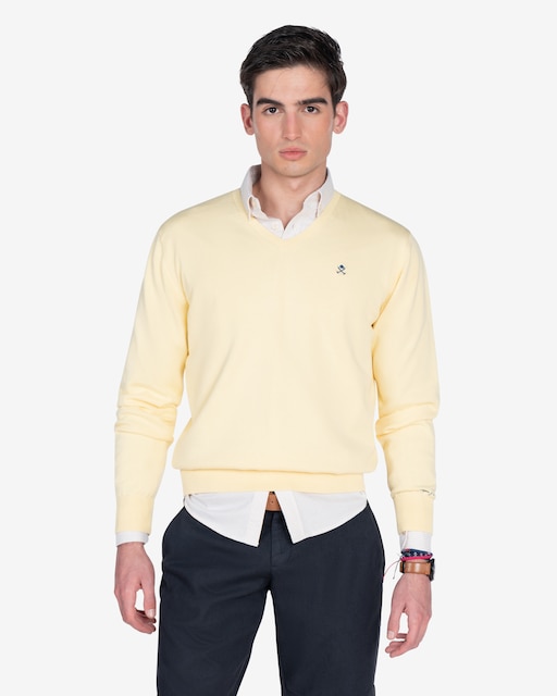 Imagen 0 de Jersey de hombre liso con cuello de pico