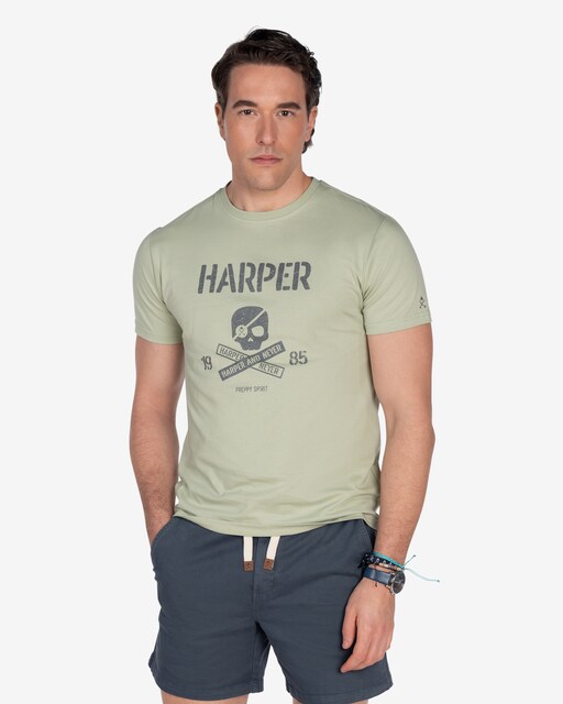 Camiseta de hombre manga corta con dibujo frontal
