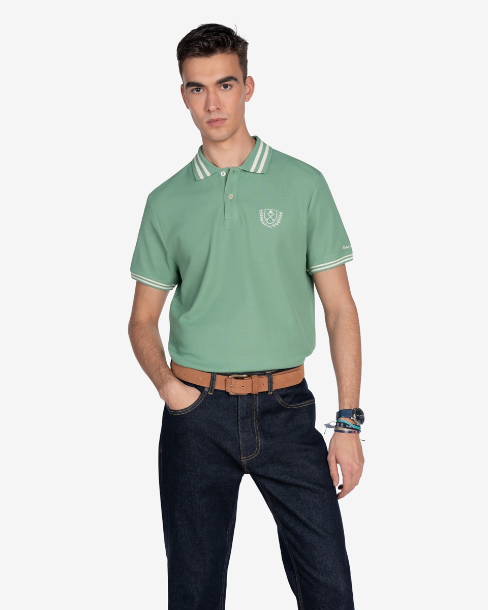 Harper & Neyer - Polo de hombre de rayas de algodón y de manga corta.