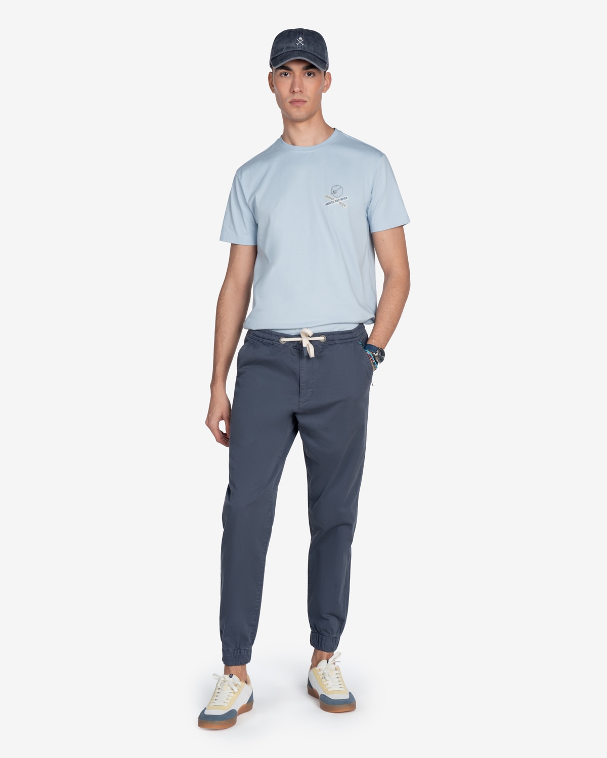 Imagen 1 de Pantalón jogger de hombre regular liso - Harper & Neyer - Azul claro Azul claro