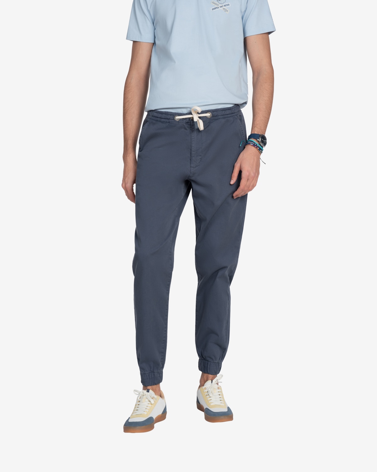 Imagen 2 de Pantalón jogger de hombre regular liso - Harper & Neyer - Azul claro Azul claro