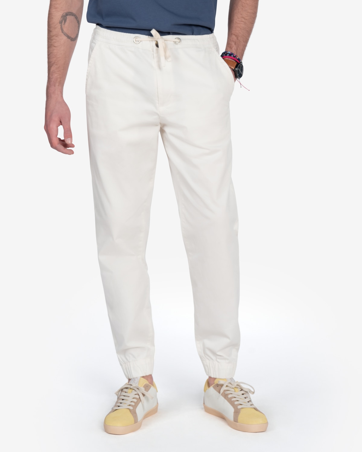 Imagen 2 de Pantalón jogger de hombre regular liso - Harper & Neyer - Blanco Blanco