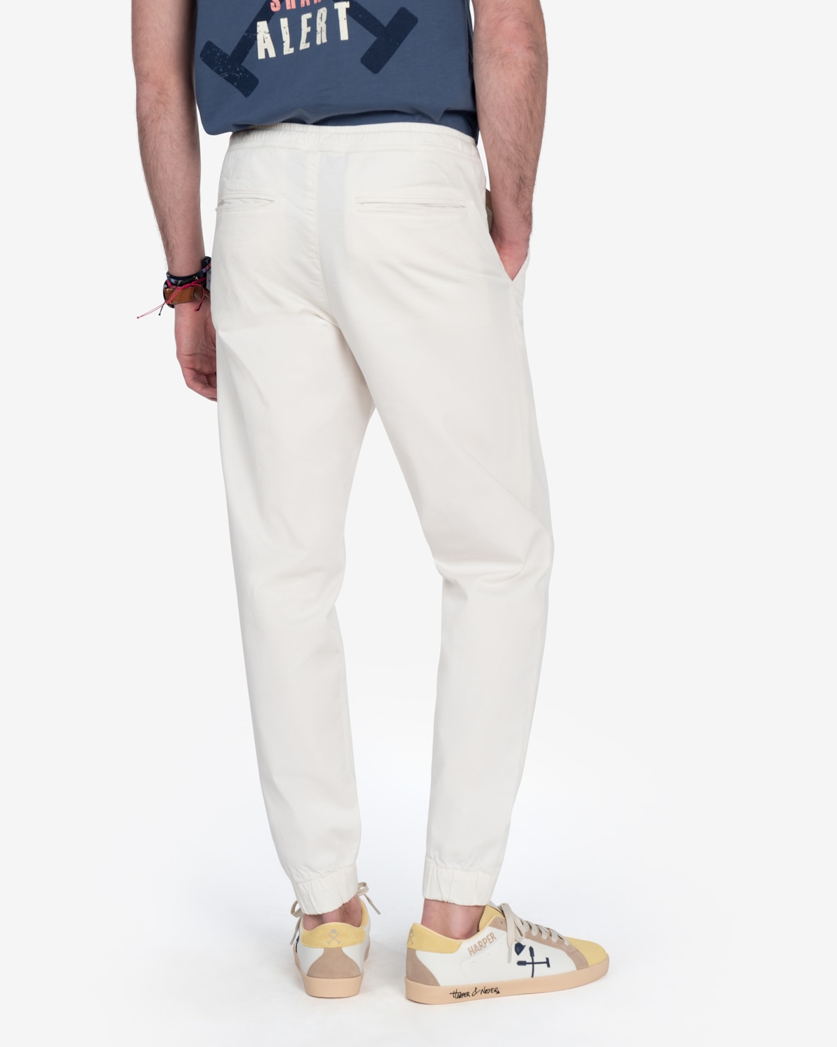 Imagen 3 de Pantalón jogger de hombre regular liso - Harper & Neyer - Blanco Blanco