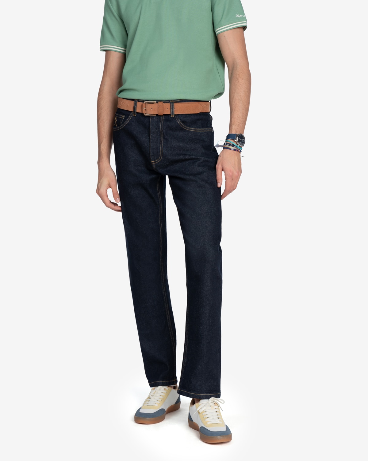 Vaquero de hombre regular liso - Azul marino Azul marino-2