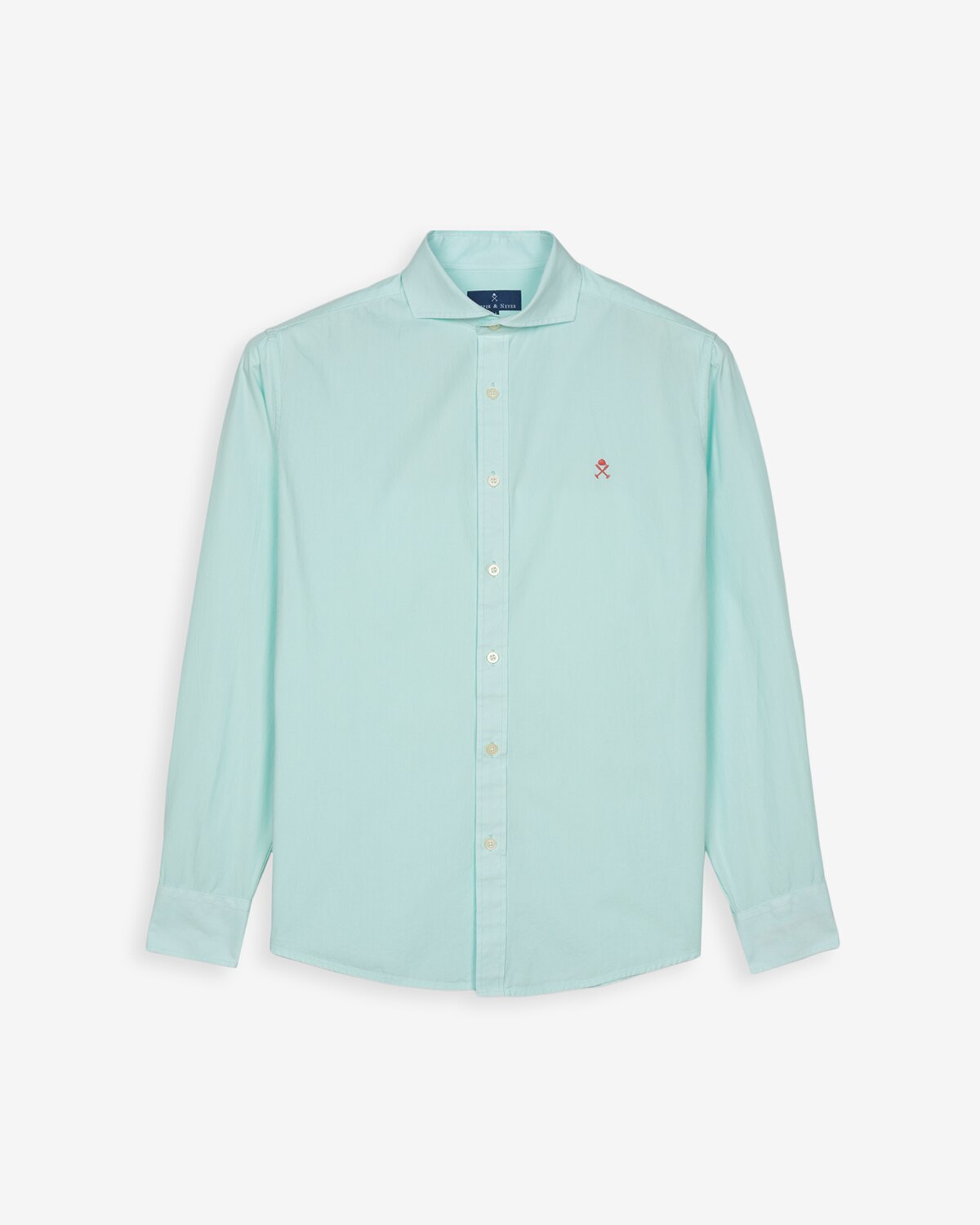 Camisa de hombre lisa slim - Azul claro Azul claro-5