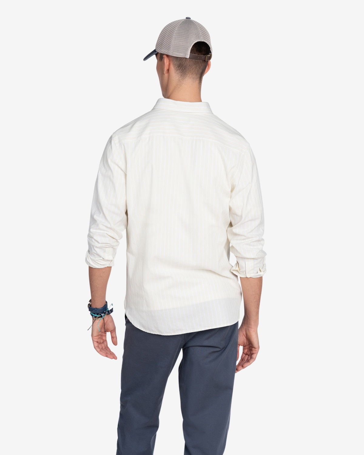 Camisa de hombre slim de rayas - Blanco Blanco-2