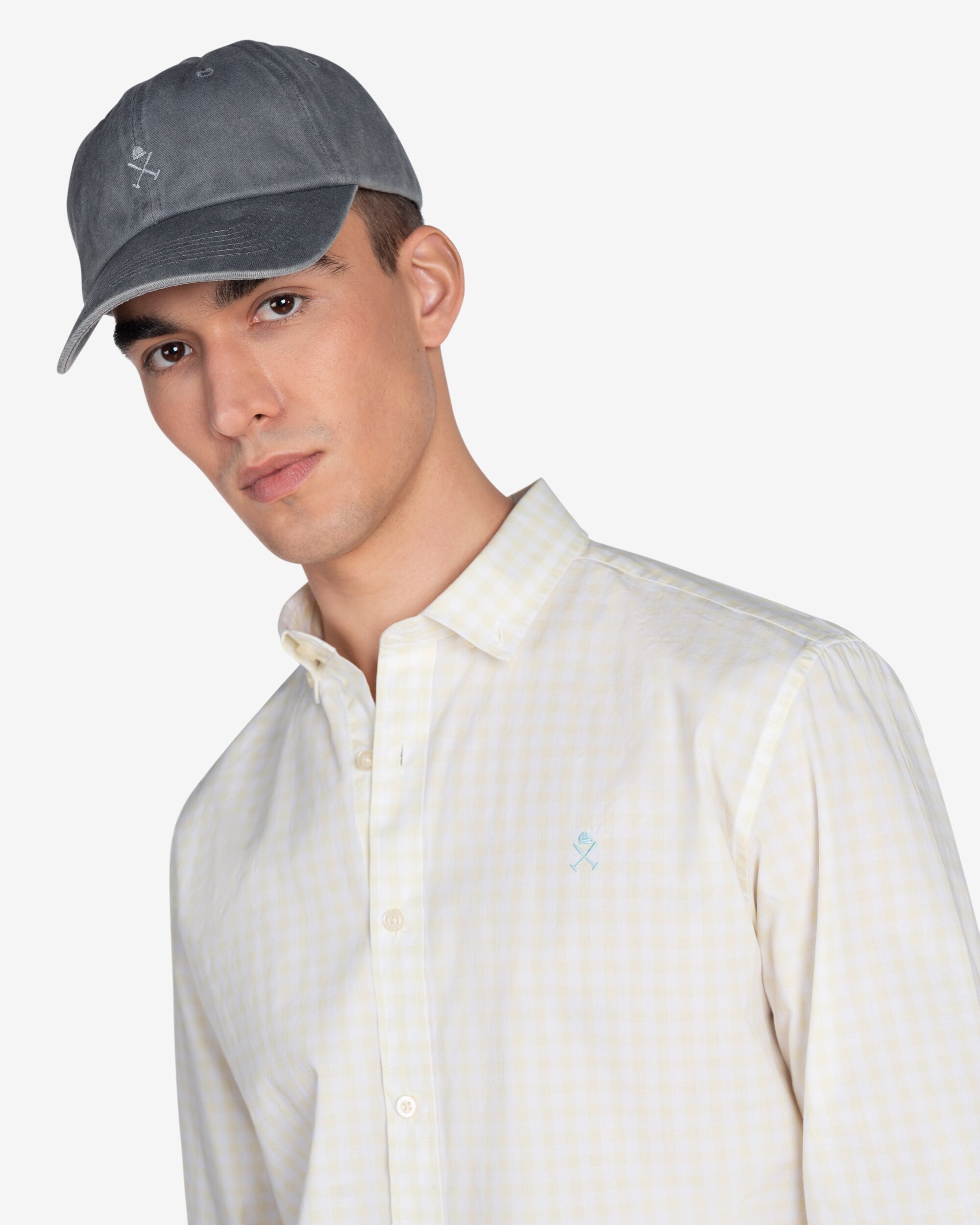 Camisa de hombre slim de cuadros - Amarillo Amarillo-3