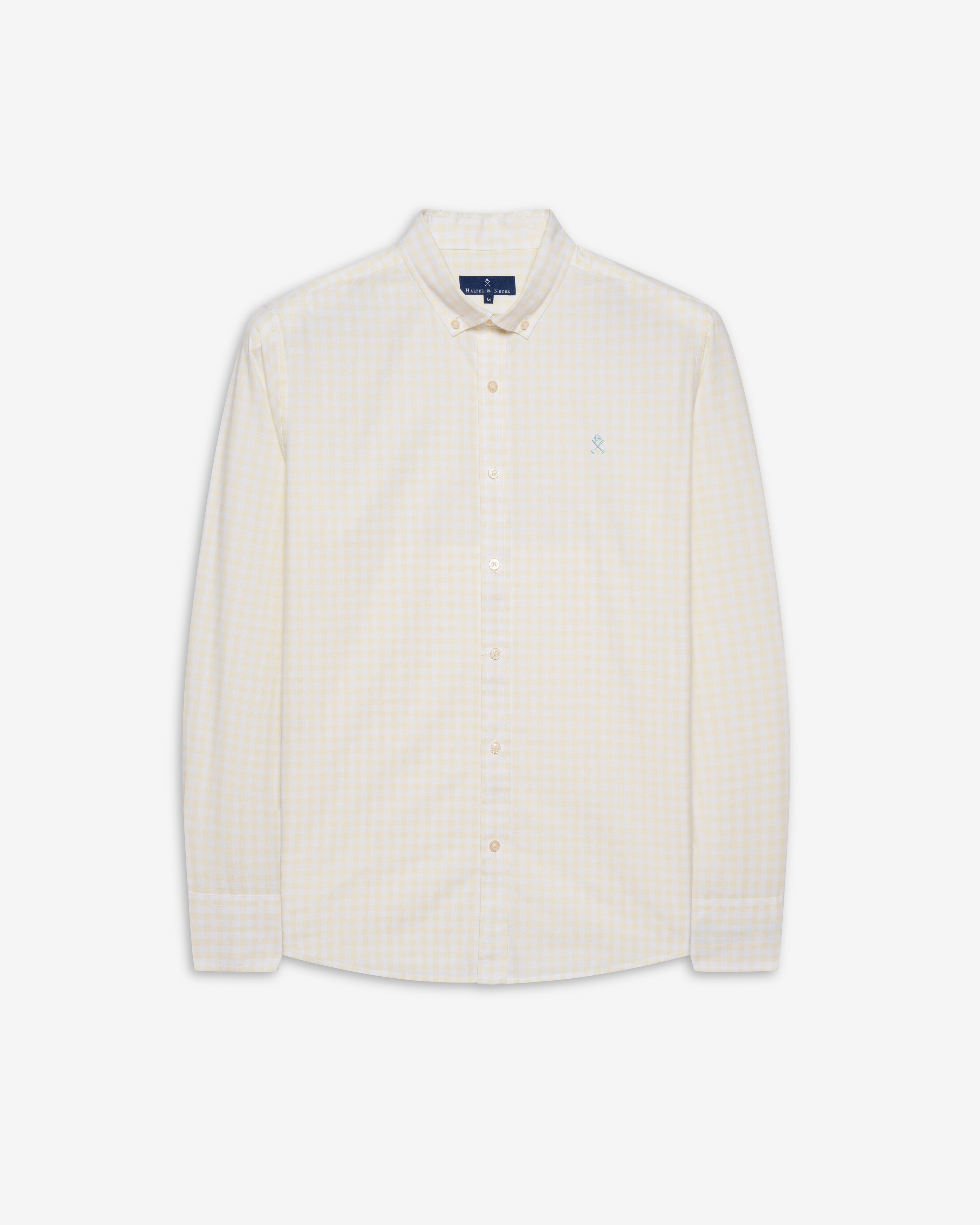 Camisa de hombre slim de cuadros - Amarillo Amarillo-5