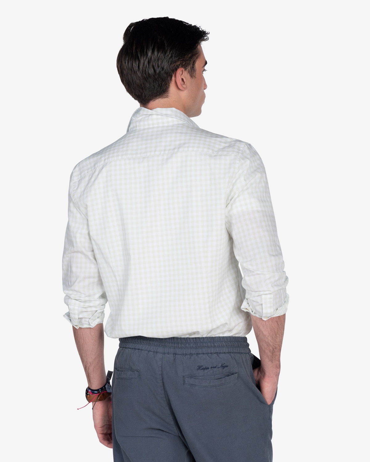 Camisa de hombre slim de cuadros - Verde oscuro Verde oscuro-2