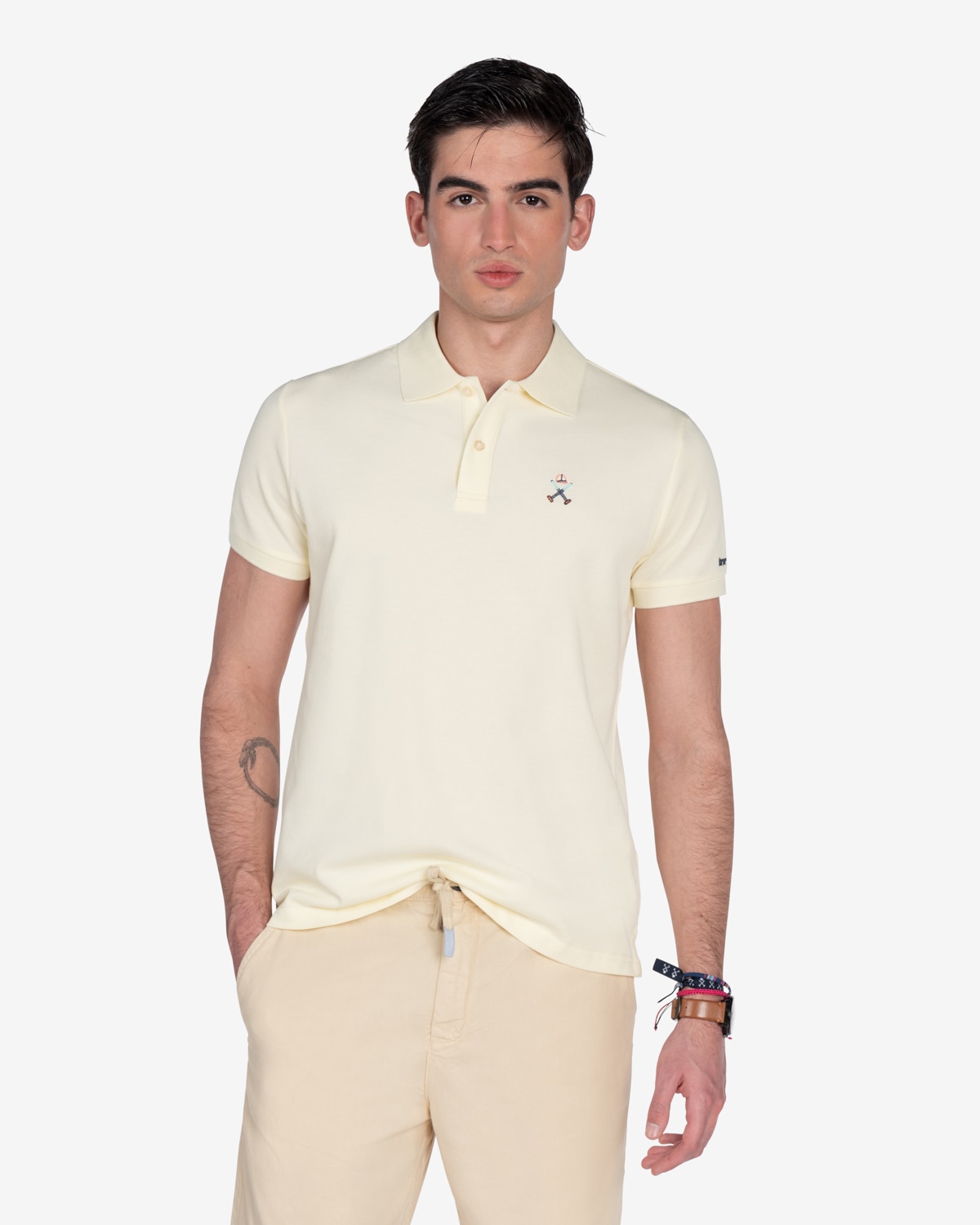 Harper & Neyer - Polo de hombre de color amarillo con manga corta.