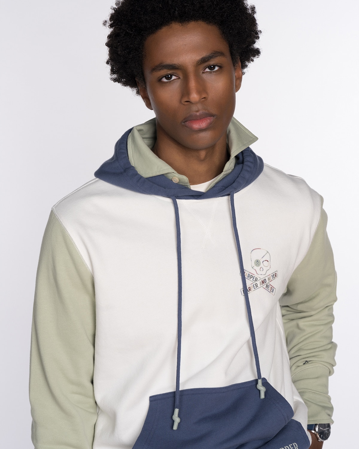Sudadera de hombre sin capucha con estampado grande - Harper & Neyer - Beige Beige-4