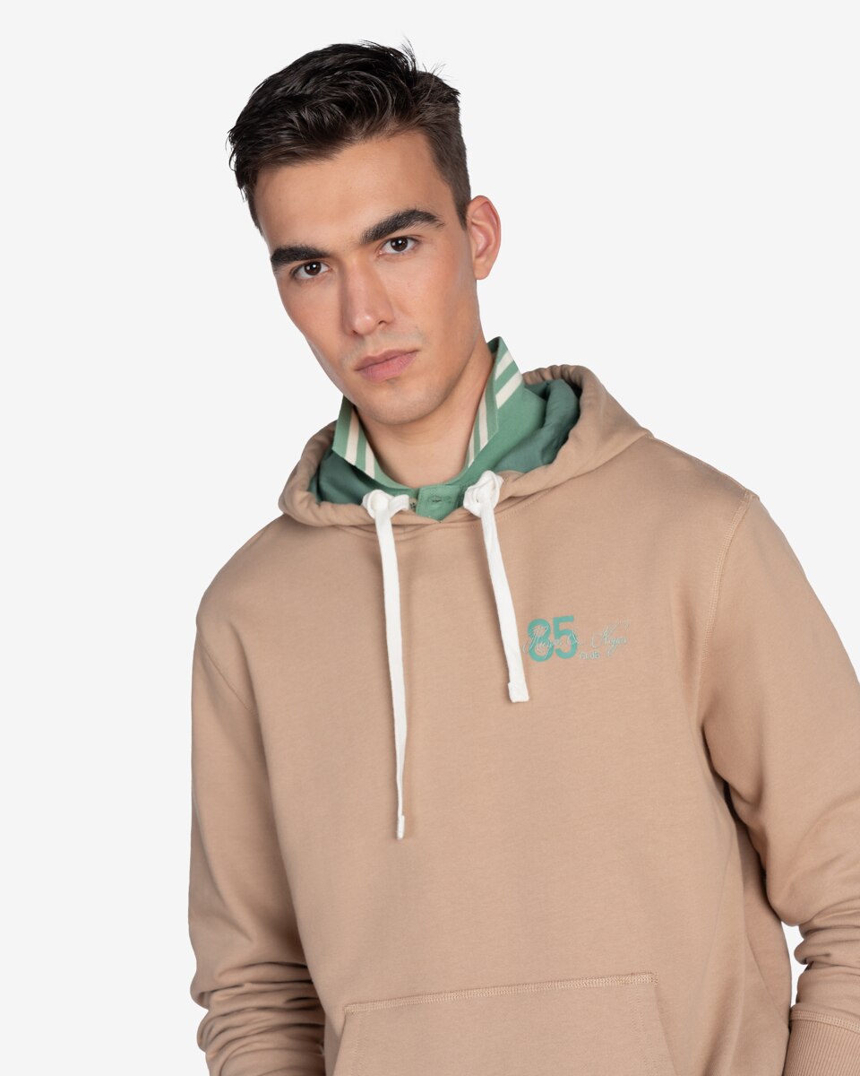 Sudadera de hombre con capucha con estampado grande - Harper & Neyer - Beige Beige-3