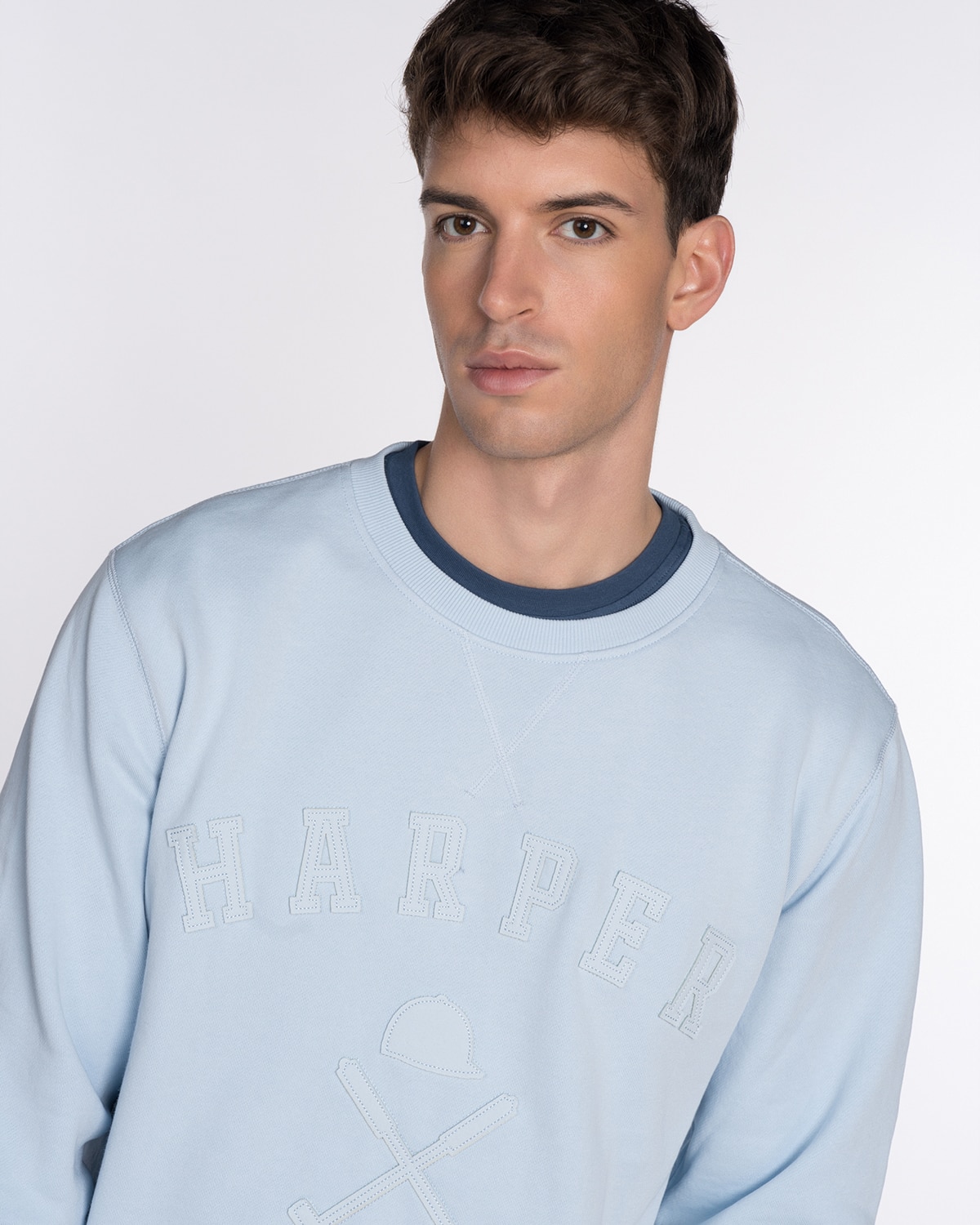 Sudadera de hombre con cuello redondo con dibujo frontal - Harper & Neyer - Gris claro Gris claro-4