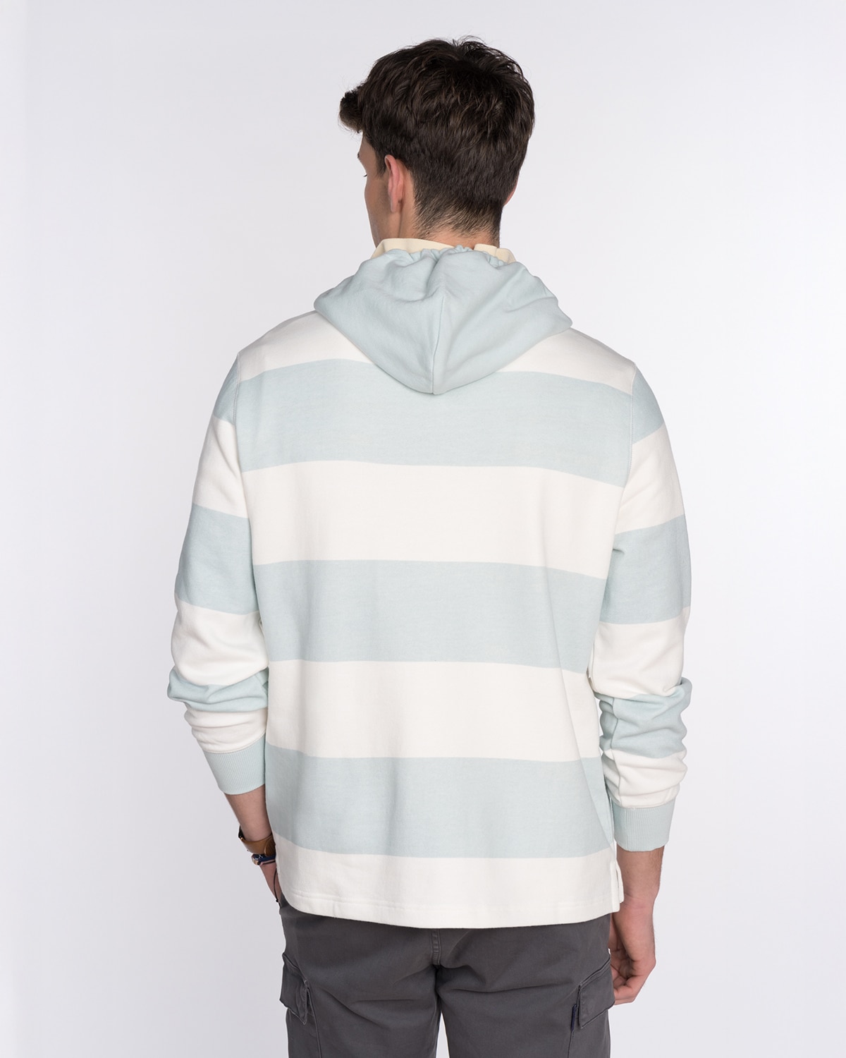 Sudadera de hombre con capucha de rayas - Harper & Neyer - Turquesa Turquesa-2