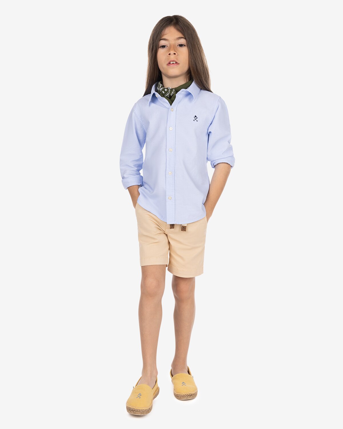 Camisa de niño con botones de algodón - Harper & Neyer - Azul claro Azul claro-2