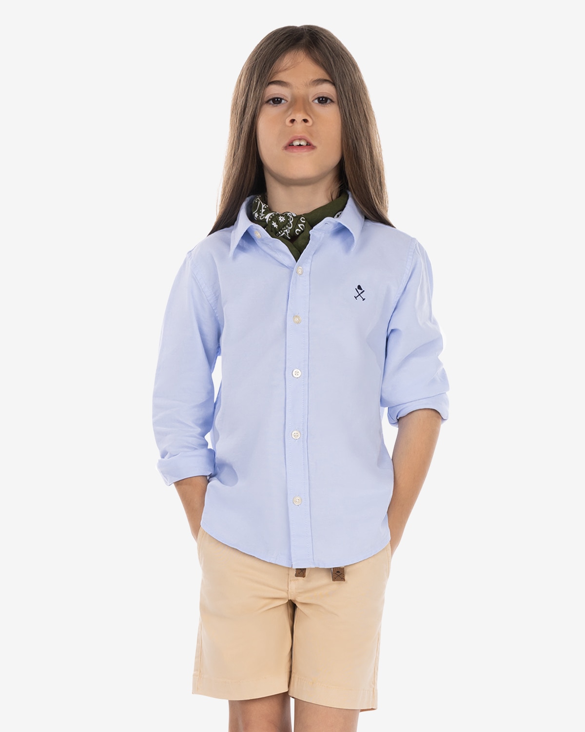 Camisa de niño con botones de algodón - Harper & Neyer - Azul claro Azul claro-3