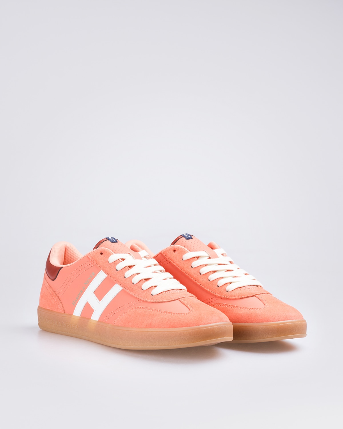 Zapatillas de piel de hombre con punta redonda - Rosa Rosa-2