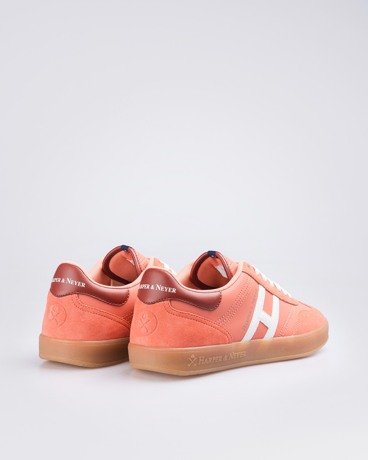 Zapatillas de piel de hombre con punta redonda - Rosa Rosa-3