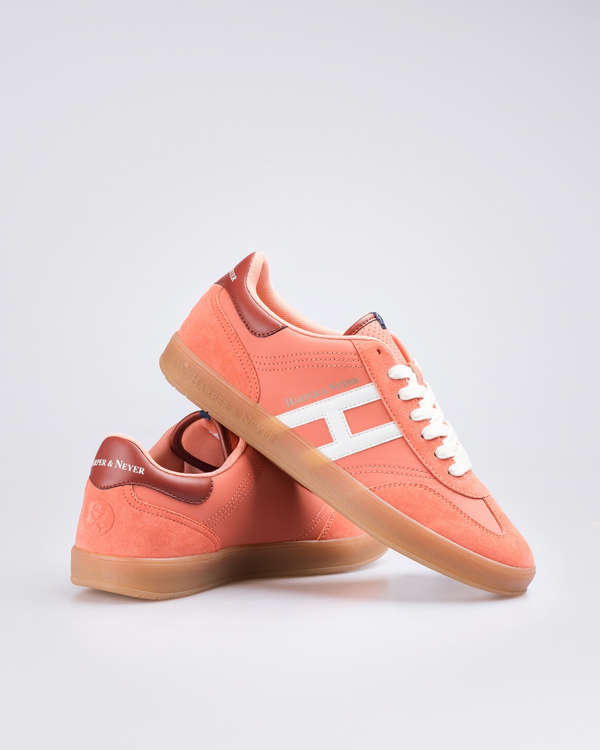 Zapatillas de piel de hombre con punta redonda - Rosa Rosa-4