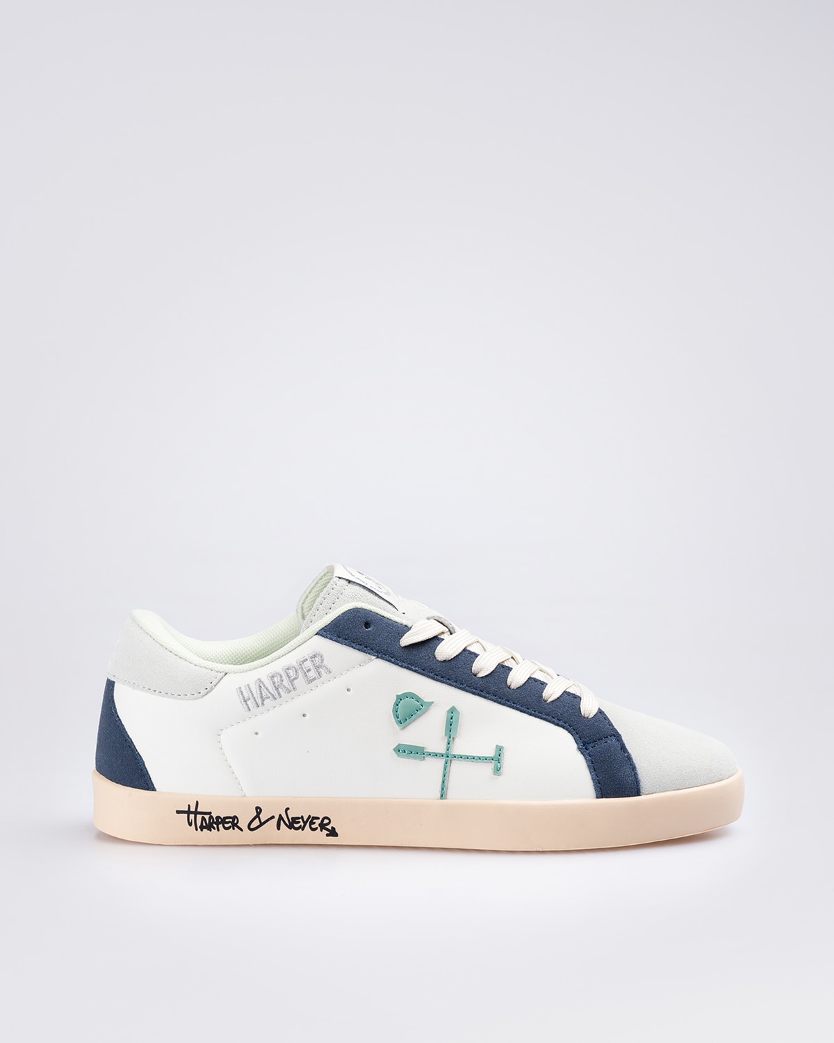 Zapatillas de piel de hombre con punta redonda - Harper & Neyer - Azul Azul-1