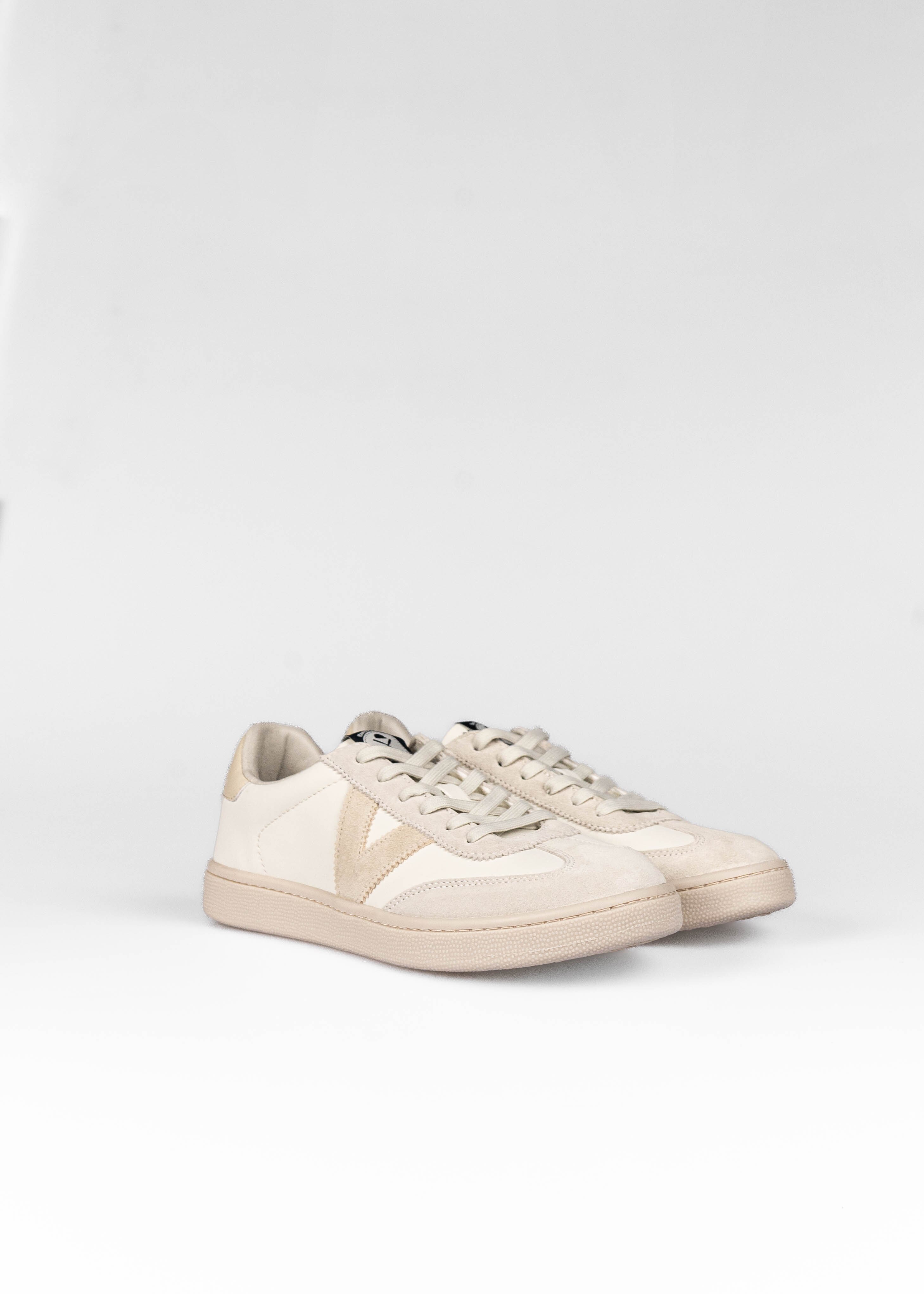 Zapatillas de piel de hombre con punta redonda - Harper & Neyer - Beige / Blanco Beige / Blanco-3