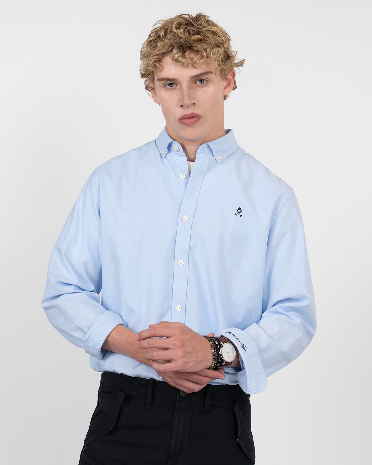 Imagen 0 de Camisa icon oxford de algodón Azul claro