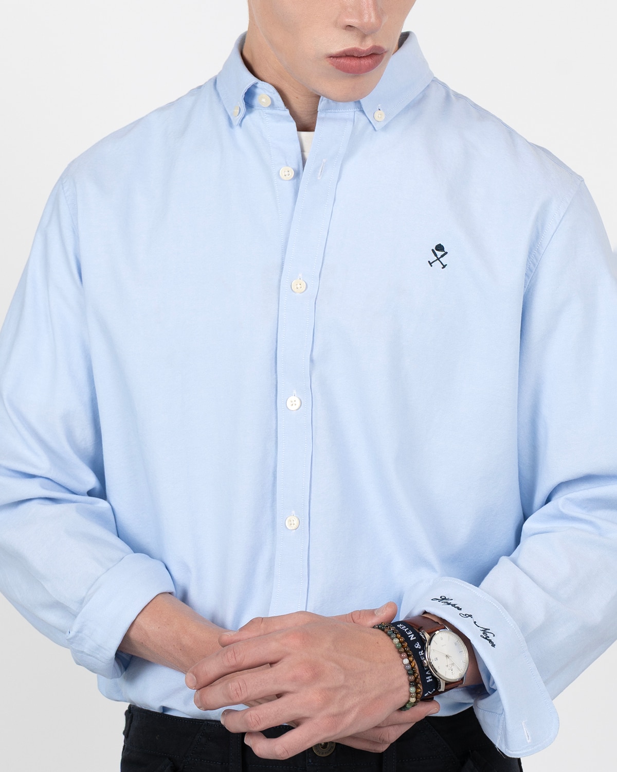 Camisa icon oxford de algodón - Harper & Neyer - Azul claro Azul claro-4