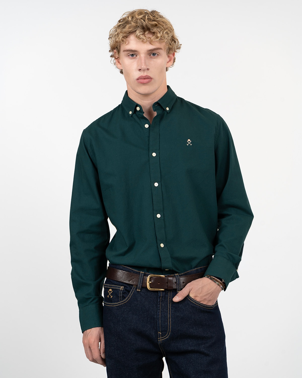 Camisa icon colors de algodón - Harper & Neyer - Verde oscuro Verde oscuro-1