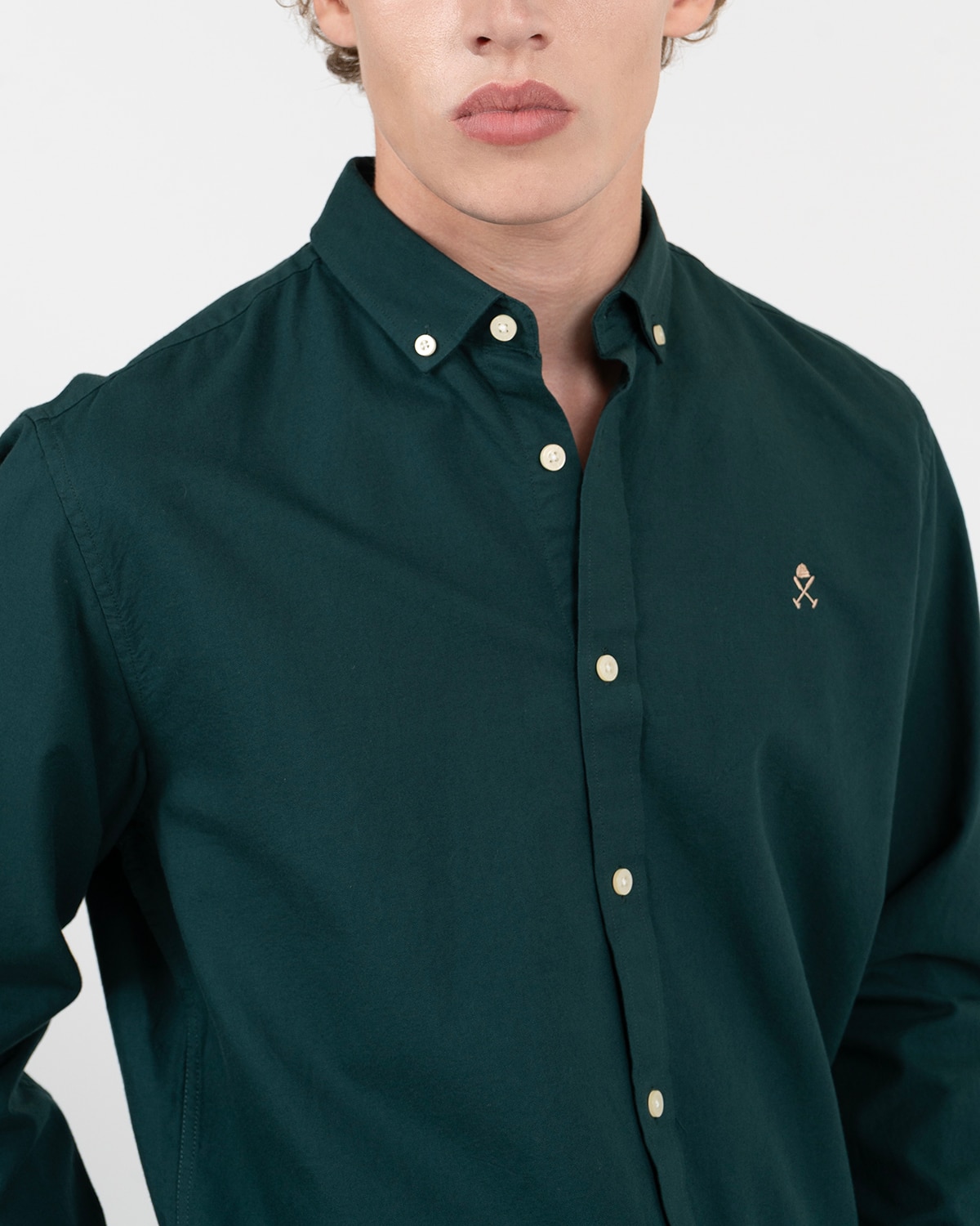 Camisa icon colors de algodón - Harper & Neyer - Verde oscuro Verde oscuro-4