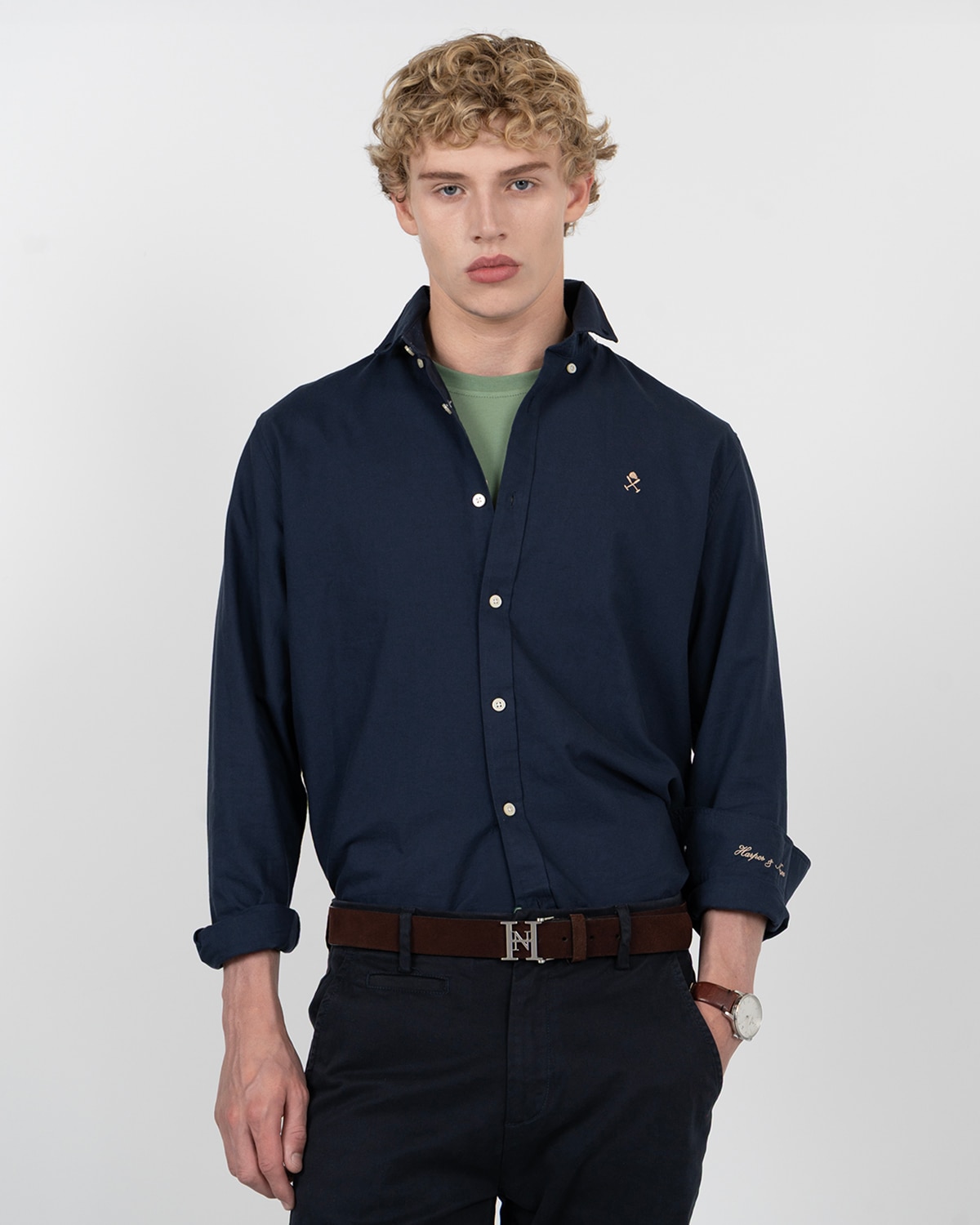 Camisa icon colors de algodón - Harper & Neyer - Azul marino Azul marino-1