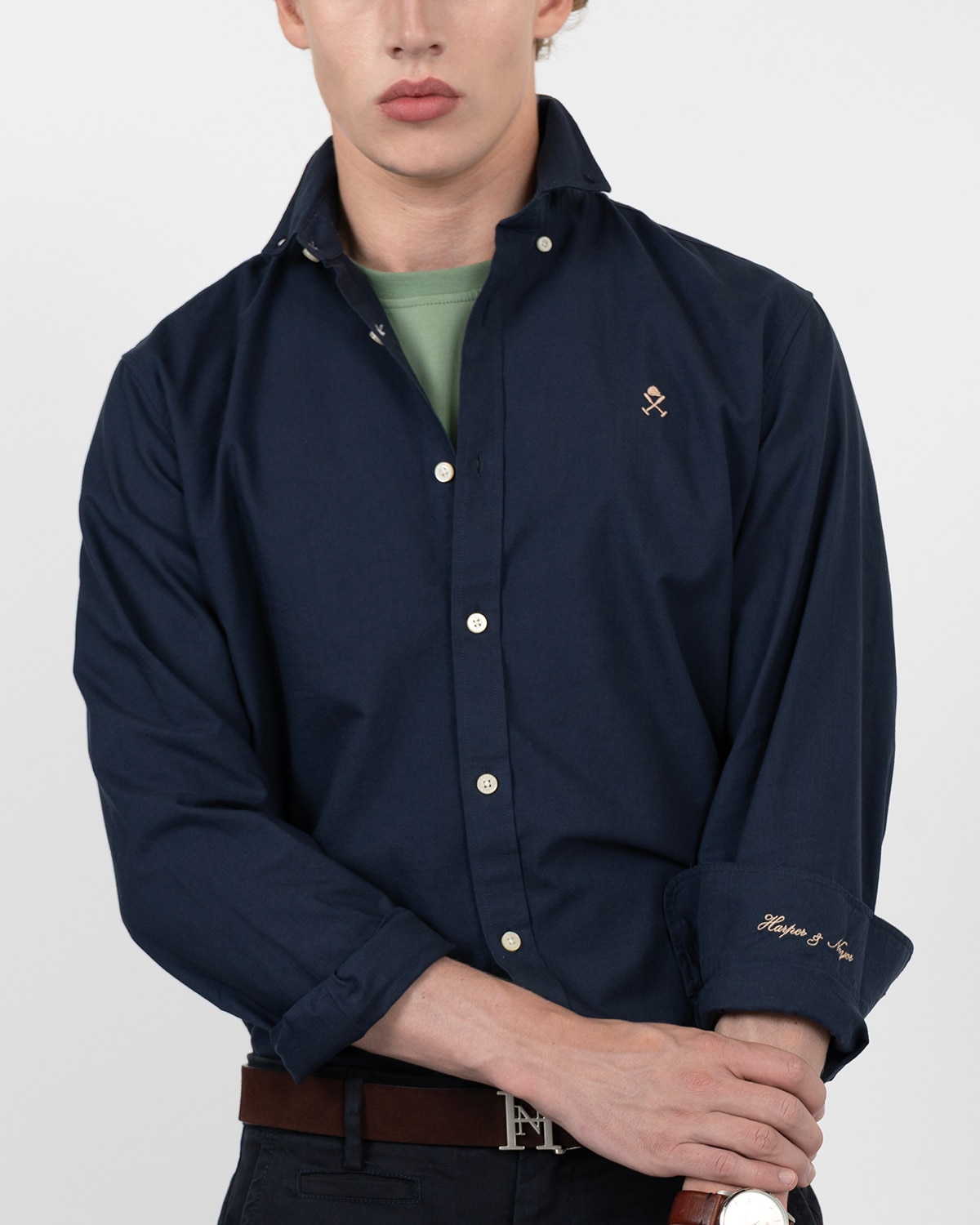 Camisa icon colors de algodón - Harper & Neyer - Azul marino Azul marino-4