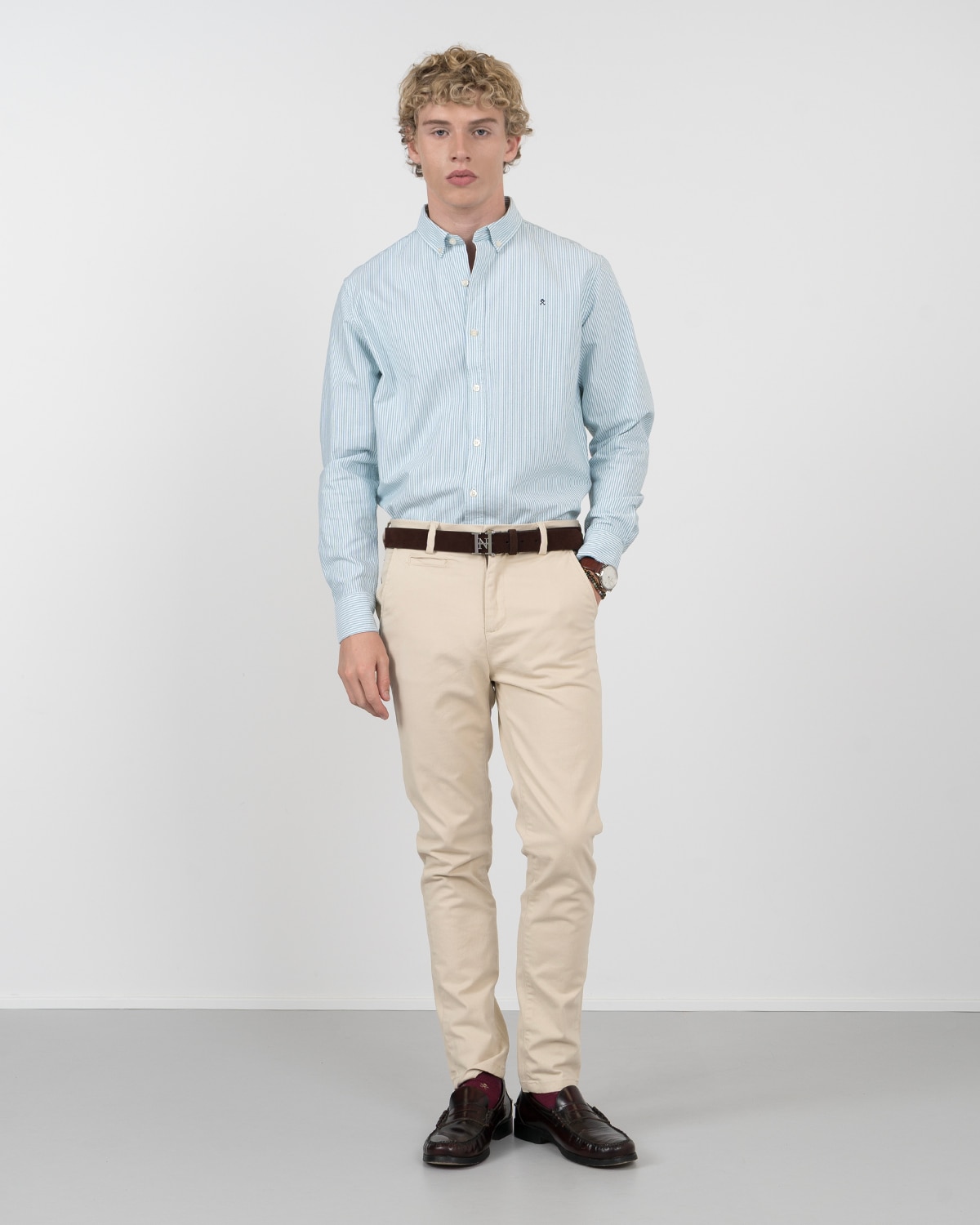Imagen 3 de Camisa mediterraneo de algodón a rayas - Harper & Neyer - Verde oscuro Verde oscuro