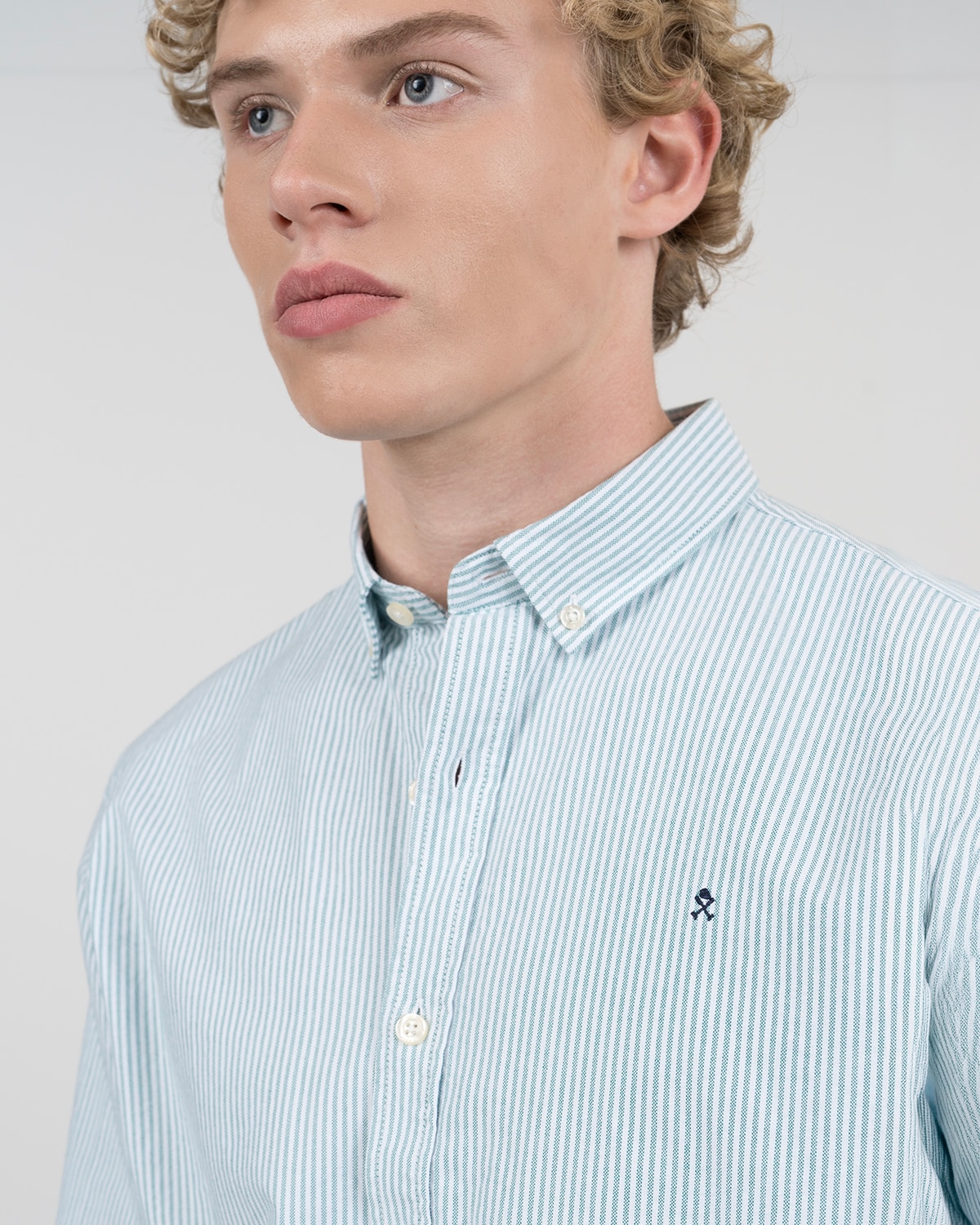 Imagen 4 de Camisa mediterraneo de algodón a rayas - Harper & Neyer - Verde oscuro Verde oscuro